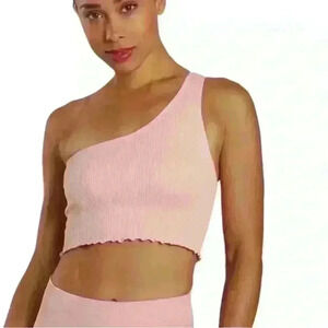 SPIRITUAL GANGSTER NWT Luna One Shoulder Seamless Tank Peony/Pink Women Size XS
